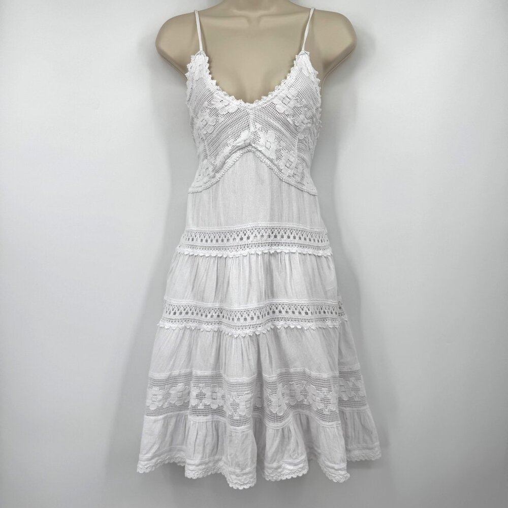 Scully Western Cowgirl Rustic White cotton boho dress white size Medium